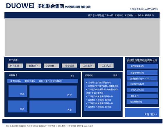 某钢构彩板公司网站改版框架说明 www.ccxcn.com