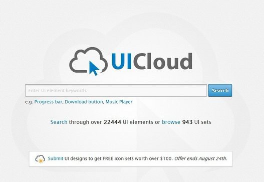 网站设计师常用的搜索UI的网站 ui-cloud 网站截图