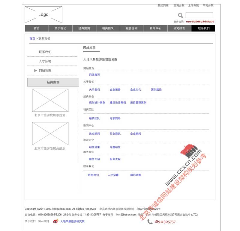 网站策划页面专题-联系我们-网站地图