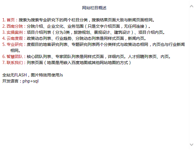 网站栏目概述